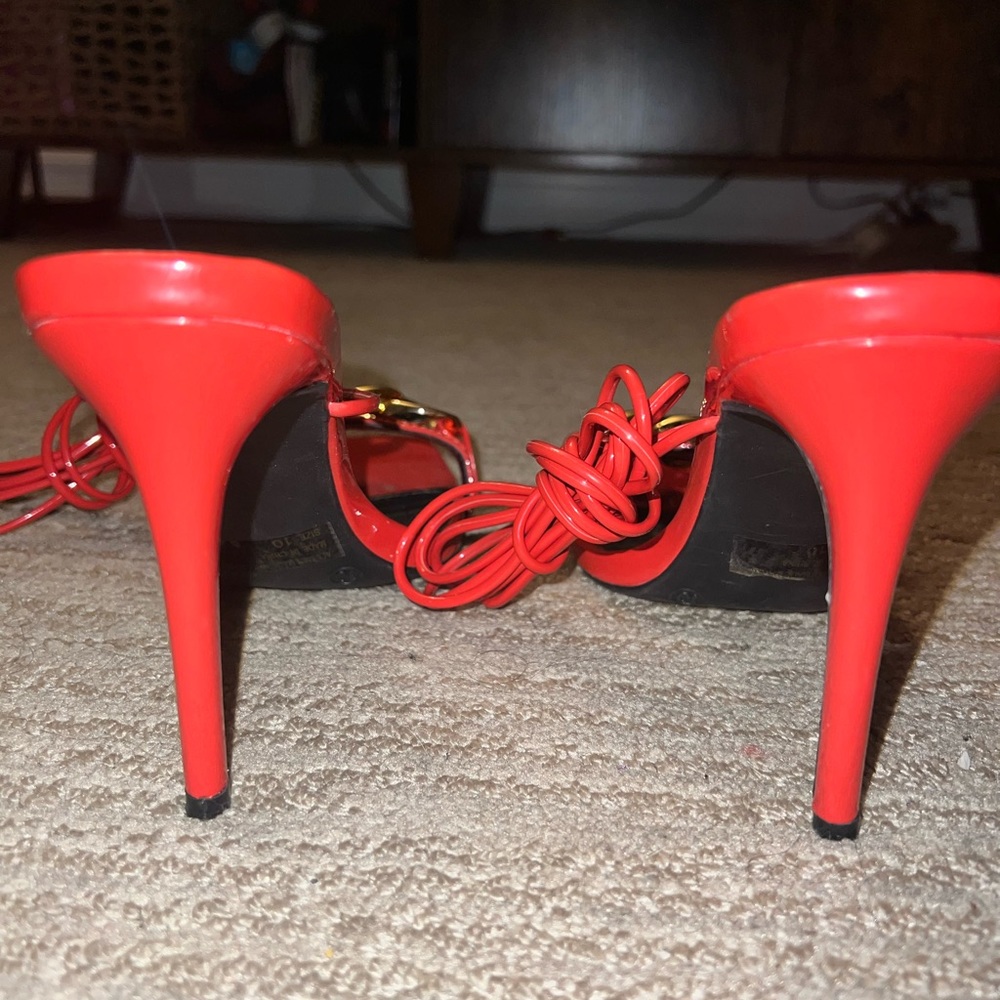 Bright orange FN heels Size 10US - Picture 4 of 7